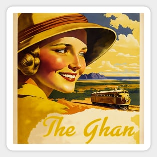 The Ghan Railway Australia Vintage Travel Art Poster Sticker